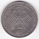 2 Deutsche Mark 1973 J Hambourg , Theodor Heuss , Cupronickel, KM# A127 - 2 Marchi