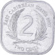 Monnaie, Etats Des Caraibes Orientales, 2 Cents, 1987 - Territoires Britanniques Des Caraïbes