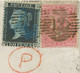 GB 1859, QV 4d Rose-carmin Together With 2d Blue Pl.8 (HD) With LONDON Numeral "12" On Very Fine Cover To HAMBURG - Storia Postale