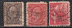 3 Diff., USA & Canada Used, Perfin, Perfins - Perforés