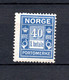 Norway 1921 Old 40 Ore Postage-due Stamp (Michel P 10) Nice MLH - Unused Stamps