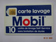 CARTE  A PUCE CHIP CARD CARTE LAVAGE AUTO MOBIL  10 UNITES - Colada De Coche