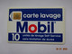 CARTE  A PUCE CHIP CARD CARTE LAVAGE AUTO MOBIL  10 UNITES - Autowäsche