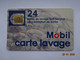 CARTE  A PUCE CHIP CARD CARTE LAVAGE AUTO MOBIL  24 UNITES - Car Wash Cards