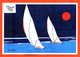 CPM GF JEUX OLYMPIQUES ATHENES 2004 " LA VOILE " ILLUSTREE PAR A C BERTRAND POUR FESTICART ENGHEIN LES BAINS - 800 EX - Sailing