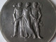 Rare! German Association Of The Economy Of The Palatinate Long Service Table Art Deco Medal Silvered Zinc 30s,diam=80 Mm - Deutsches Reich