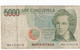 Italy #111b, 5000 Lire 1985 Banknote - 5000 Liras