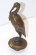 Delcampe - *SUPERBE ETOUFFOIR BOUGIE BRONZE OISEAU HERON BELLE PATINE BRUNE COLLECTION  E - Candelabri E Candelieri