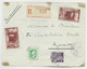 FRANCE N° 636+ 659+661X2 LETTRE REC BONIFACIO CORSE 12.3.1945 AU TARIF RARE - 1944 Coq Et Maríanne D'Alger