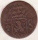 SUMATRA, Netherlands East Indies .1/2 Stuiver 1822 , Copper, KM# 284.2 - Indonesia