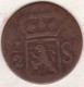 SUMATRA, Netherlands East Indies .1/2 Stuiver 1822 , Copper, KM# 284.2 - Indonésie