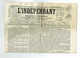 Journal L'Indépendant (complet) Du 28/09/1850 2 Timbres Humides 1 C Noir (fiscal + Postal ) Obl Grille Belle Pièce - Newspapers