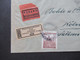 1941 Protektorat Böhmen Und Mähren Freimarken Express Durch Eilboten Einschreiben Haupttelegraphenamt Prag Hotel Alcron - Covers & Documents