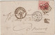 BELGIQUE - 1865 - ENVELOPPE De BRUXELLES Avec ENTREE AMBULANT BELGIQUE à QUIEVRAIN => BORDEAUX - 1858-1862 Medallions (9/12)