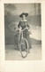 CARTE PHOTO  CYCLISTE  Femme Et Son Vélo - Photographie