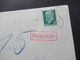 DDR 1969 Blaustift Nachporto 15 Fernbrief Nach Bremen Blumenthal / Roter Nachgebühr Stempel - Storia Postale