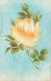 Fantaisies - Fleur - Rose Jaune Sur Fond Bleu - Relief  - Carte Postale Ancienne - Otros & Sin Clasificación
