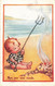 Fantaisies - Mon Jour Sans Viande - Bébé - Poisson - Plage - Trident - Colorisé  - Carte Postale Ancienne - Baby's