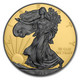 USA 2015 - 1 Tr. Oz Silver Dollar “Eagle” - Black Ruthenium & 24 CT Gold Plated - COA - Collections