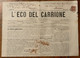 L'ECO DEL CARRIONE - GIORNALE DI CARRARA -N.44 DEL 4/11/1899 - CRONACA LOCALE E PUBBLICITA' D'EPOCA - PER POSTA -  RR - First Editions