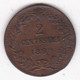 Italie 2 Centesimi 1898 R Roma, Umberto I , En Cuivre , KM# 30 - 1878-1900 : Umberto I