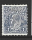 Australia 1926 - 1930 3d Dull Ultra KGV Definitive Perf 14  Fine Mint ,  HR - Neufs