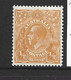 Australia 1926 - 1930 1/2d Orange KGV Definitive Perf 13.5 X 12.5  Fine Mint ,  Small Clean HR - Ungebraucht