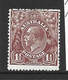 Australia 1926 - 1930 1 & 1/2d Red - Brown KGV Definitive Perf 13.5 X 12.5 Mint ,  Small Clean HR , Blunted Top Perfs - Mint Stamps