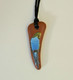 Blue Budgerigar Hand Painted On A Terracotta Pendant - Animals