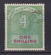 GB Fiscal/ Revenue Stamp.  Northamptonshire 1/- Green And Carmine Barefoot 39 - Fiscaux