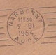 Curiosité, Enveloppe De 1954 De Narbonne (11) Pour Angers, N°886 , Flamme Avec Chiffres à L'envers Sur Cachet Dateur, - Lettres & Documents