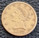 United States 5 Dollars 1887 (Gold) - 5$ - Half Eagle - 1866-1908: Coronet Head