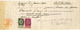 BELGIQUE - COB 63+66 SIMPLE CERCLE BRUXELLES EFFETS DE COMMERCE SUR RECU, 1900 - 1893-1900 Schmaler Bart