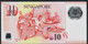 SINGAPORE P48n  10 DOLLARS ND 2 Inverted Trianglesr/Back #6FD UNC. - Singapur