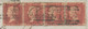 GB 1865, QV 1d Pl. 81 First State (strip Of Four: AF-AI) MAJOR VARIETIES: All The Plate Numbers On The Right Side - Lettres & Documents