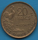 FRANCE 20 FRANCS 1950 KM# 916 Georges Guiraud 3 Plumes - 20 Francs