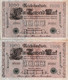 PAREJA CORRELATIVA DE ALEMANIA DE 1000 MARK DEL AÑO 1910 LETRA G EN CALIDAD EBC (XF) (BANK NOTE) - 1000 Mark