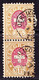 1881 3 Fr. Braun Und Rosa Telegraphen Marke, Im Paar, Gestempelt OERLIKON, Faserpapier - Telegraph