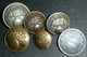 Rare Ancien Lot De 6 Boutons En Laiton Et Métal, Militaria, Militaire Infanterie Grenade, Bouton Paris - Boutons