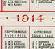 Calendrier Publicitaire Petit Format Année 1914.Maison Frères.L.Violet Successeurs à Thuir.Le Byrrh Vin Tonic. - Petit Format : 1901-20