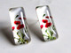 Boucles D'oreilles Coquelicots, Bijou Fait-main, Clous Plaqués Argent, Bijou Funky, Cadeau Féminin Original, Bijou Rouge - Ohrringe