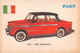 11915 "FIAT 1200 GRANLUCE 17 - AUTO INTERNATIONAL PARADE - SIDAM TORINO - 1961" FIGURINA CARTONATA ORIGINALE - Engine