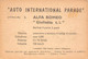 11916 "ALFA ROMEO GIULIETTA T.I. BERLINA 2 - AUTO INTERNATIONAL PARADE - SIDAM TORINO - 1961" FIGURINA CARTONATA ORIG. - Engine