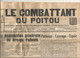 LE COMBATTANT DU POITOU,  Journal 2 Pages ,  N° 22 , Oct.-nov.1949,  Militaria ,  2 Scans , Frais Fr 2.50 E - Autres & Non Classés