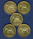 CONGO BELGE ....5 PIECES DE 1 FRANC 1946 - 1945-1951: Régence