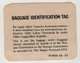 TURKISH AIRLINES BAGGAGE TAG ,BAGHDAD - Baggage Labels & Tags