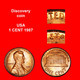 * MEMORIAL (1982-2008):USA1 CENT 1987 UNC MINT LUSTRE DISCOVERY COIN UNPUBLSIHEDLINCOLN 1809-1865LOW STARTNO RESERVE - Erreurs