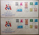 INDIA 1968 ICC OVERPRINTED COMPLETE SET OF 2 F.P.O CANCELLED COVERS & INFORMATION BROCHURE, VIETNAM, LAOS, CAMBODIA - Franchise Militaire