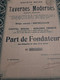 Société Belge Des Tavernes Modernes S.A. - Part De Fondateur Sans Désignation De Valeur - Bruxelles Octobre 1926. - Tourisme