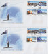 AAT  2004 50th Ann. Mawson Station  4v 5 FDC (Davis,Mawson, Macquerie Casey,Kingston) (XC167) - FDC